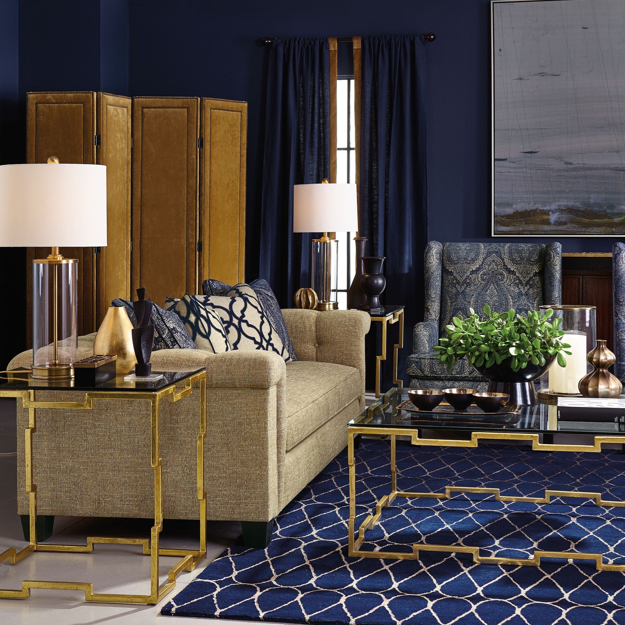 Bernhardt Bancroft 411011G, 411011 Square Cocktail Table with Glass Top